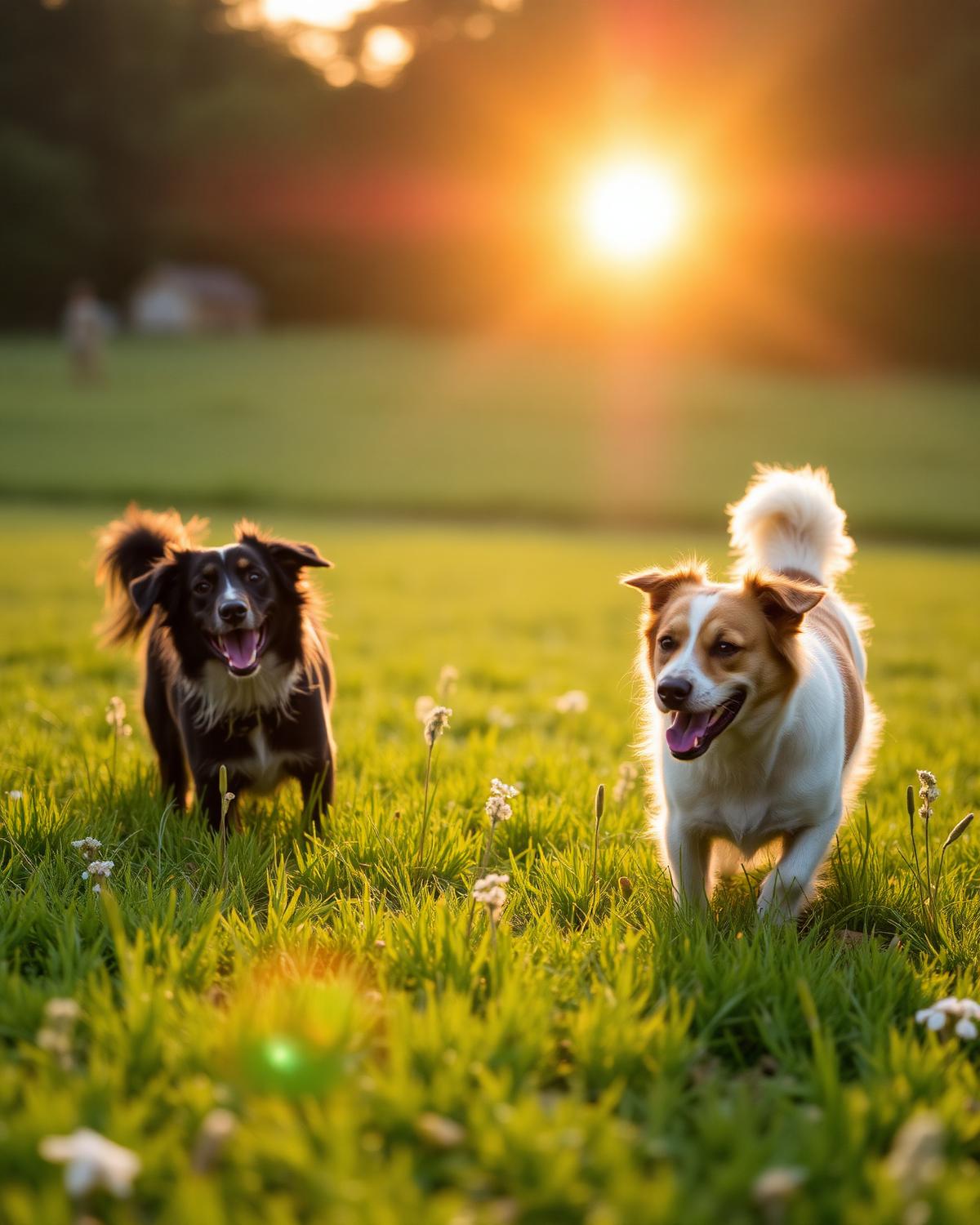 Chiens en activité collective lors d'une balade éducative